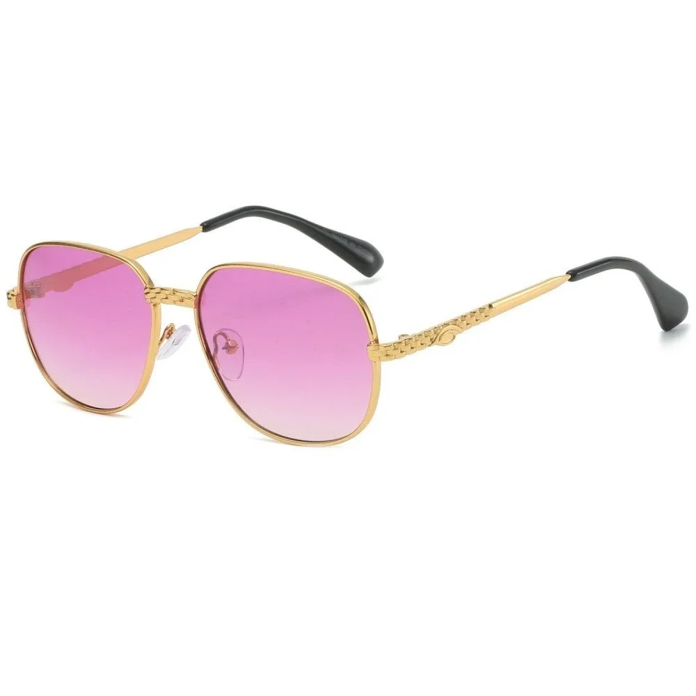 Mens Sunglasses Pink Gradient Lens Filigree Metal‎ Frame 80's 90's Hippie Style